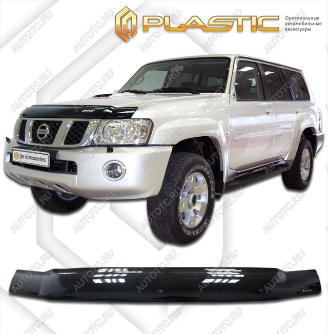 2 299 р. Дефлектор капотаClassic черныйNissanPatrol 2005-2010Y61  2010010100575  с доставкой в г. Пермь