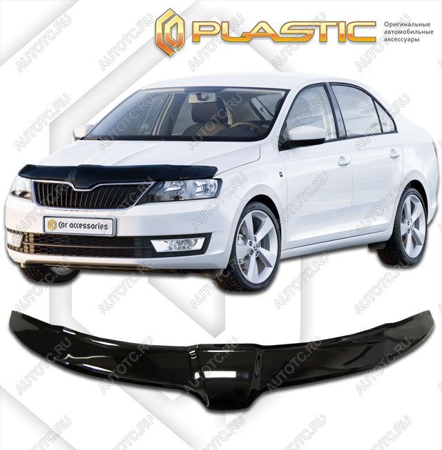 2 379 р. Дефлектор капотаClassic черныйSkodaRapid 2013–2020  2010010109929  с доставкой в г. Пермь