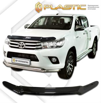 2 099 р. Дефлектор капотаClassic черныйToyotaHilux 2015–2020AN120  2010010111588  с доставкой в г. Пермь. Увеличить фотографию 1