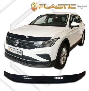 2 099 р. Дефлектор капотаClassic черныйVolkswagenTiguan 2020-н.в.AD1  2010010116040  с доставкой в г. Пермь. Увеличить фотографию 1