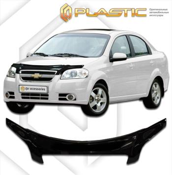 2 379 р. Дефлектор капота (exclusive)Classic черныйChevroletAveo седан2006-2011  2010060101461  с доставкой в г. Пермь. Увеличить фотографию 1