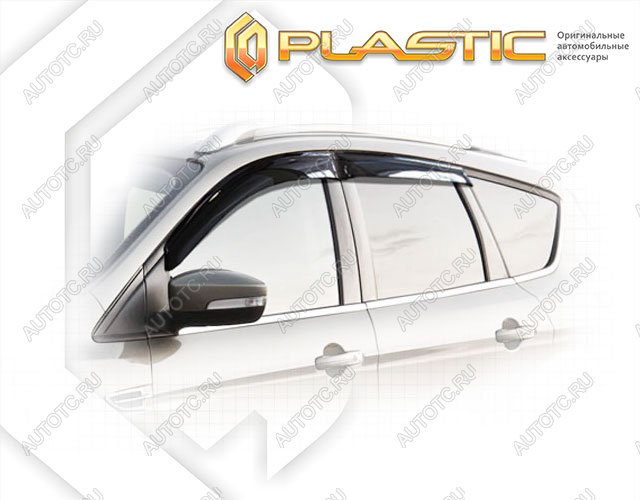 2 099 р. Ветровики дверейClassic полупрозрачныйFordKuga 2012–2016Chrome molding=120,  2010030308876  с доставкой в г. Пермь