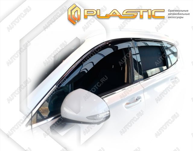 2 399 р. Ветровики дверейClassic полупрозрачныйHyundaiSanta Fe 2018–н.в. TMChrome molding=120,  2010030313795  с доставкой в г. Пермь