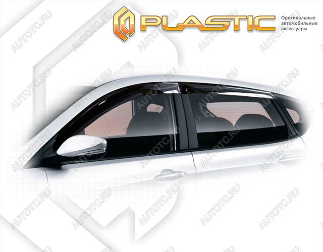 2 099 р. Ветровики дверейClassic полупрозрачныйHyundaiSolaris хетчбэк2014–2017Chrome molding=120,  2010030310022  с доставкой в г. Пермь