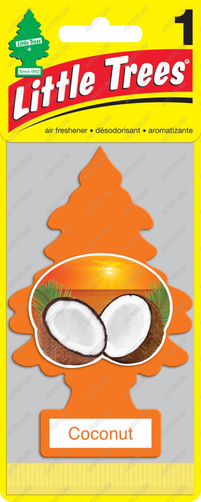 157 р. Ароматизатор подвесной пластина (кокос) Елочка CAR FRESHNER CAR FRESHNER u1p-10317-russ  с доставкой в г. Пермь