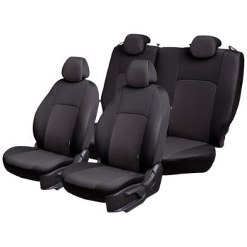 5 399 р. Комплект чехлов для сидений (РЗС 60/40 3Г Жаккард) ДУБЛИН Lord Autofashion Nissan Juke 1 YF15 дорестайлинг (2010-2014) (серый, вставка Стежок серый)  с доставкой в г. Пермь. Увеличить фотографию 4