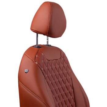 13 949 р. Комплект чехлов для сидений (ЦЗС Орегон) БАЙРОН ст БАЙРОН Lord Autofashion Лада Нива 4х4 2121 3 дв. дорестайлинг (1977-2019) (коричневый, вставка коричневая, строчка бежевая)  с доставкой в г. Пермь. Увеличить фотографию 2