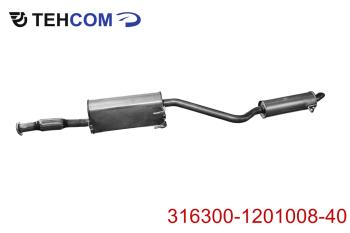22 999 р. Глушитель УАЗ-3163 Патриот АКПП дв.ЗМЗ-409 ЕВРО-5 с резонатором нержавеющая сталь ТЕХКОМ ТЕХКОМ 316300-1201008-40  с доставкой в г. Пермь. Увеличить фотографию 1