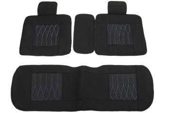 3 899 р. Каркасные накидки для сидений автомобиля из велюра Comfort Plus Черно-синий Seintex 317788  с доставкой в г. Пермь. Увеличить фотографию 3