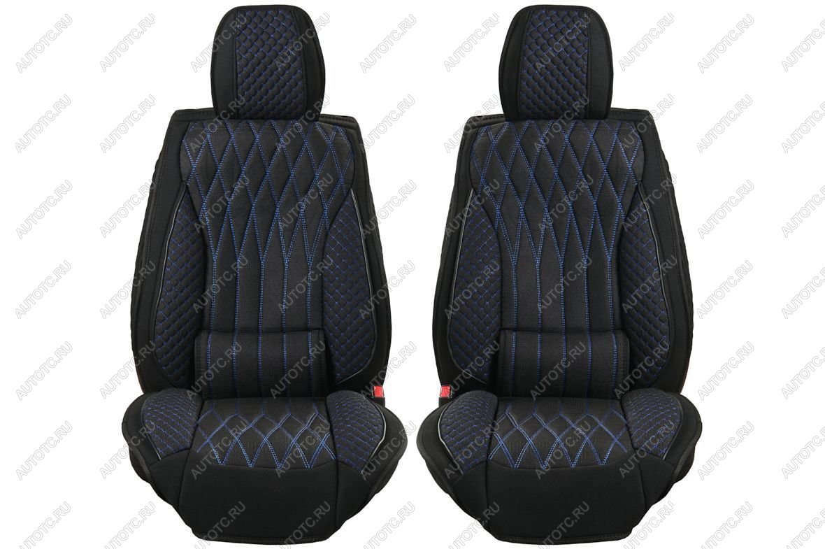 3 899 р. Каркасные накидки для сидений автомобиля из велюра Comfort Plus Черно-синий Seintex 317788  с доставкой в г. Пермь