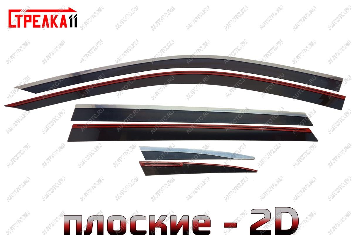 6 999 р. Дефлекторы окон 2D с хром накладками Стрелка11  Geely Monjaro (2022-2025) (черные)  с доставкой в г. Пермь