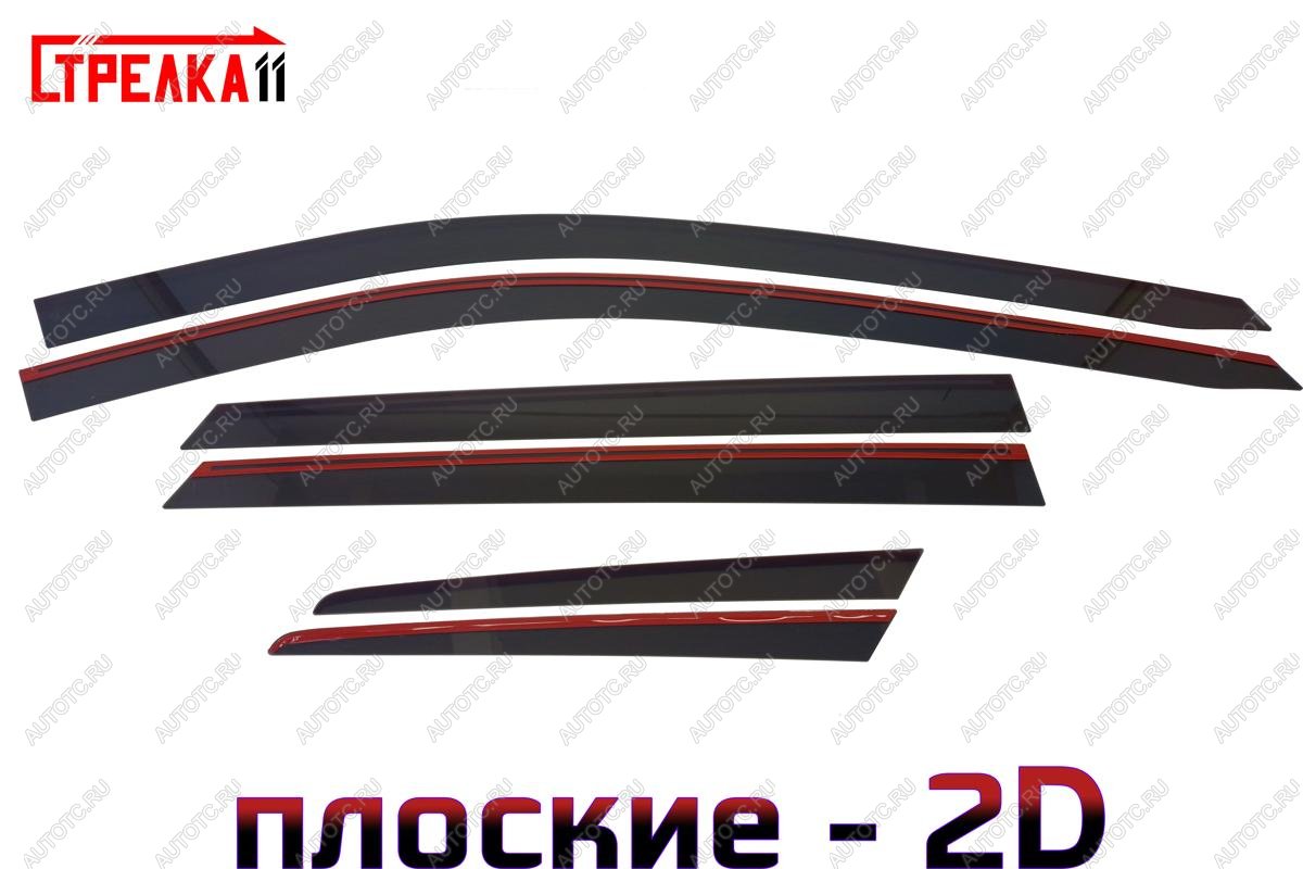 4 699 р. Дефлекторы окон 2D Стрелка11 Hyundai Santa Fe DM дорестайлинг (2012-2016) (черные)  с доставкой в г. Пермь