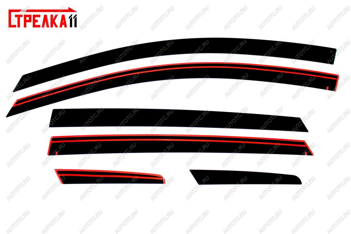 4 699 р. Дефлекторы окон 2D Стрелка11  Hyundai Solaris  RBr (2010-2017) хэтчбэк дорестайлинг, хэтчбэк рестайлинг (черные)  с доставкой в г. Пермь