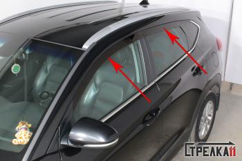 Дефлекторы окон 2D Стрелка11 Hyundai Tucson TL дорестайлинг (2015-2018) (черные)
