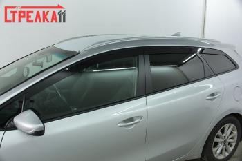 4 699 р. Дефлекторы окон 2D Стрелка11 KIA Ceed 2 JD рестайлинг универсал (2015-2018) (черные)  с доставкой в г. Пермь. Увеличить фотографию 2