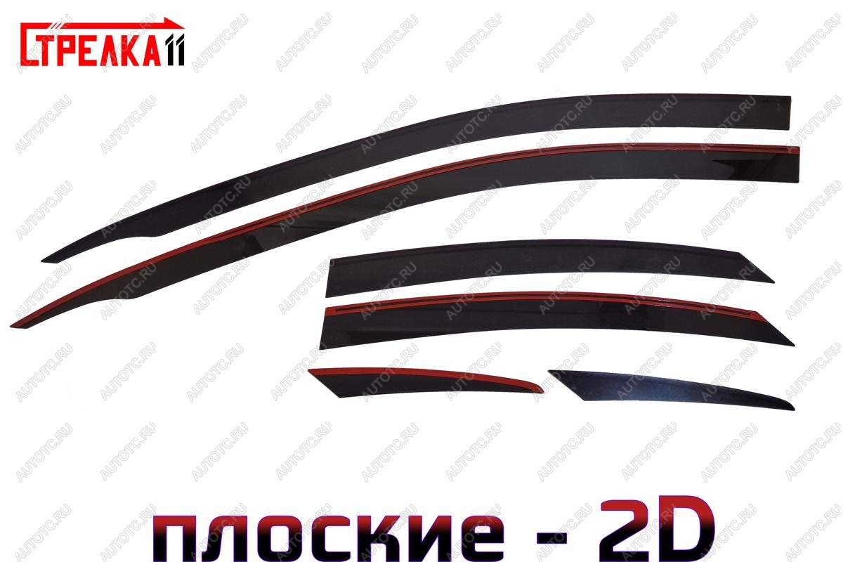 4 699 р. Дефлекторы окон 2D Стрелка11  KIA Cerato  4 BD (2021-2025) рестайлинг седан (черные)  с доставкой в г. Пермь