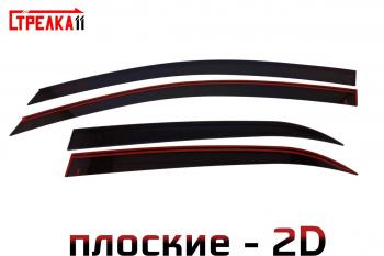 Дефлекторы окон 2D Стрелка11 KIA Picanto 3 JA хэтчбэк 5 дв. дорестайлинг (2017-2021) (черные)