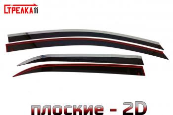 Дефлекторы окон 2D с хром накладками Стрелка11 KIA Picanto 3 JA хэтчбэк 5 дв. дорестайлинг (2017-2021) (черные)