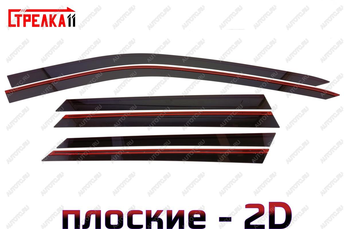 4 699 р. Дефлекторы окон 2D Стрелка11 Land Rover Discovery Sport L550 дорестайлинг (2014-2019) (черные)  с доставкой в г. Пермь