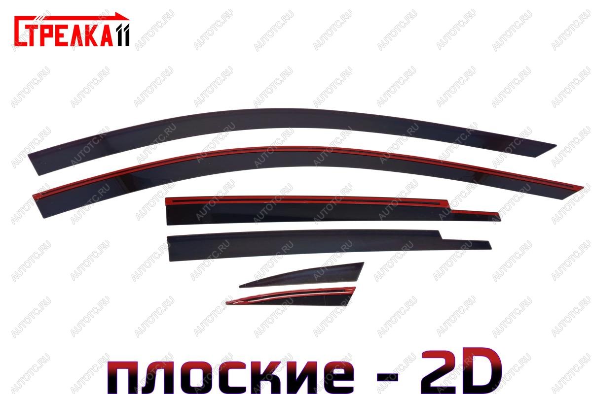 4 699 р. Дефлекторы окон 2D Стрелка11 Mazda CX-5 KE дорестайлинг (2011-2014) (черные)  с доставкой в г. Пермь