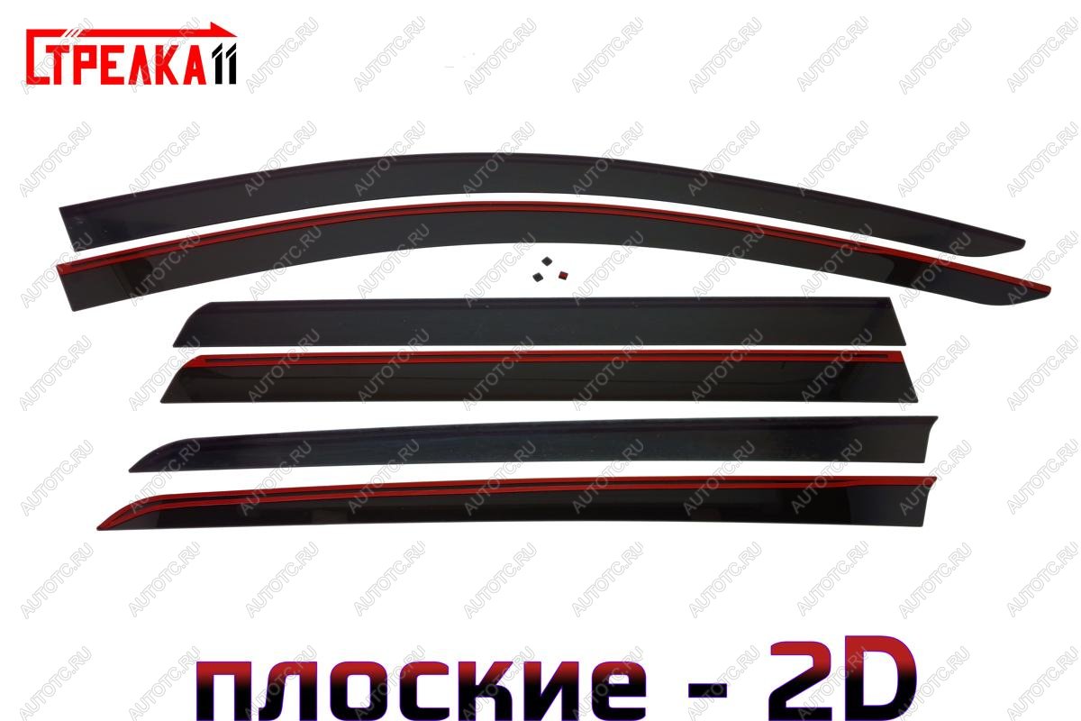 4 699 р. Дефлекторы окон 2D Стрелка11 Mitsubishi Pajero Sport QE дорестайлинг (2015-2021) (черные)  с доставкой в г. Пермь