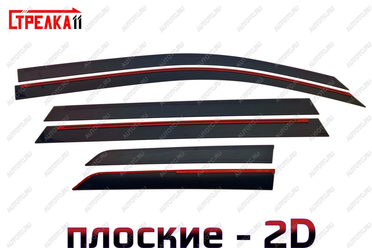 4 699 р. Дефлекторы окон 2D Стрелка11 Nissan X-trail 2 T31 дорестайлинг (2007-2011) (черные)  с доставкой в г. Пермь