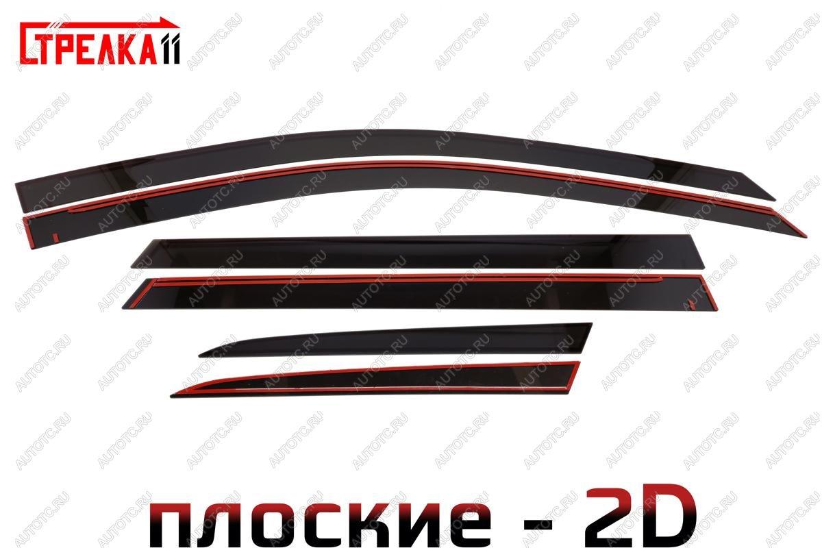 4 699 р. Дефлекторы окон 2D Стрелка11 Peugeot 5008 T87 дорестайлинг (2017-2020) (черные)  с доставкой в г. Пермь