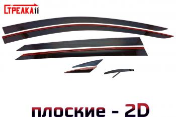 Дефлекторы окон 2D Стрелка11 Renault Logan 2 дорестайлинг (2014-2018) (черные)