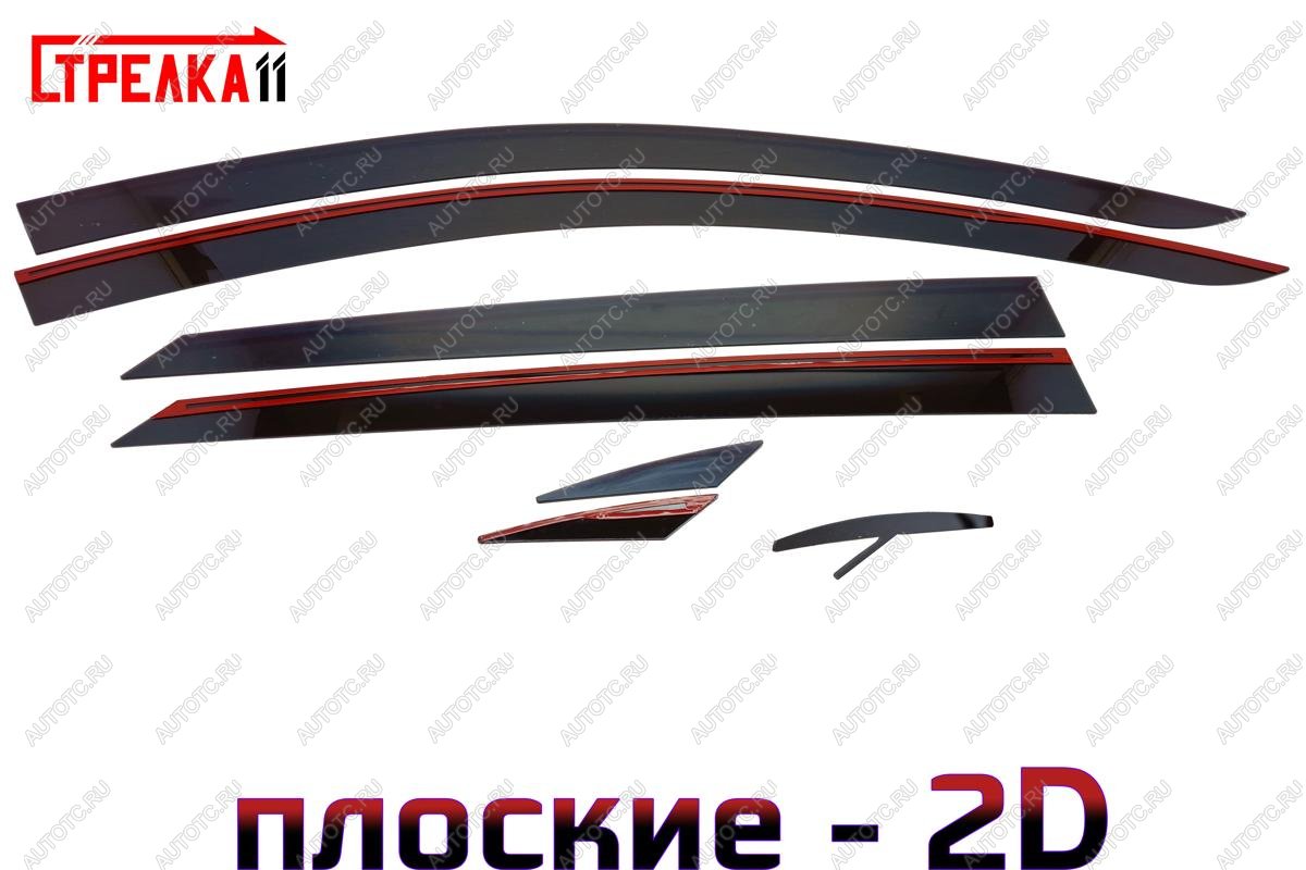 3 799 р. Дефлекторы окон 2D Стрелка11 Renault Logan 2 рестайлинг (2018-2025) (черные)  с доставкой в г. Пермь
