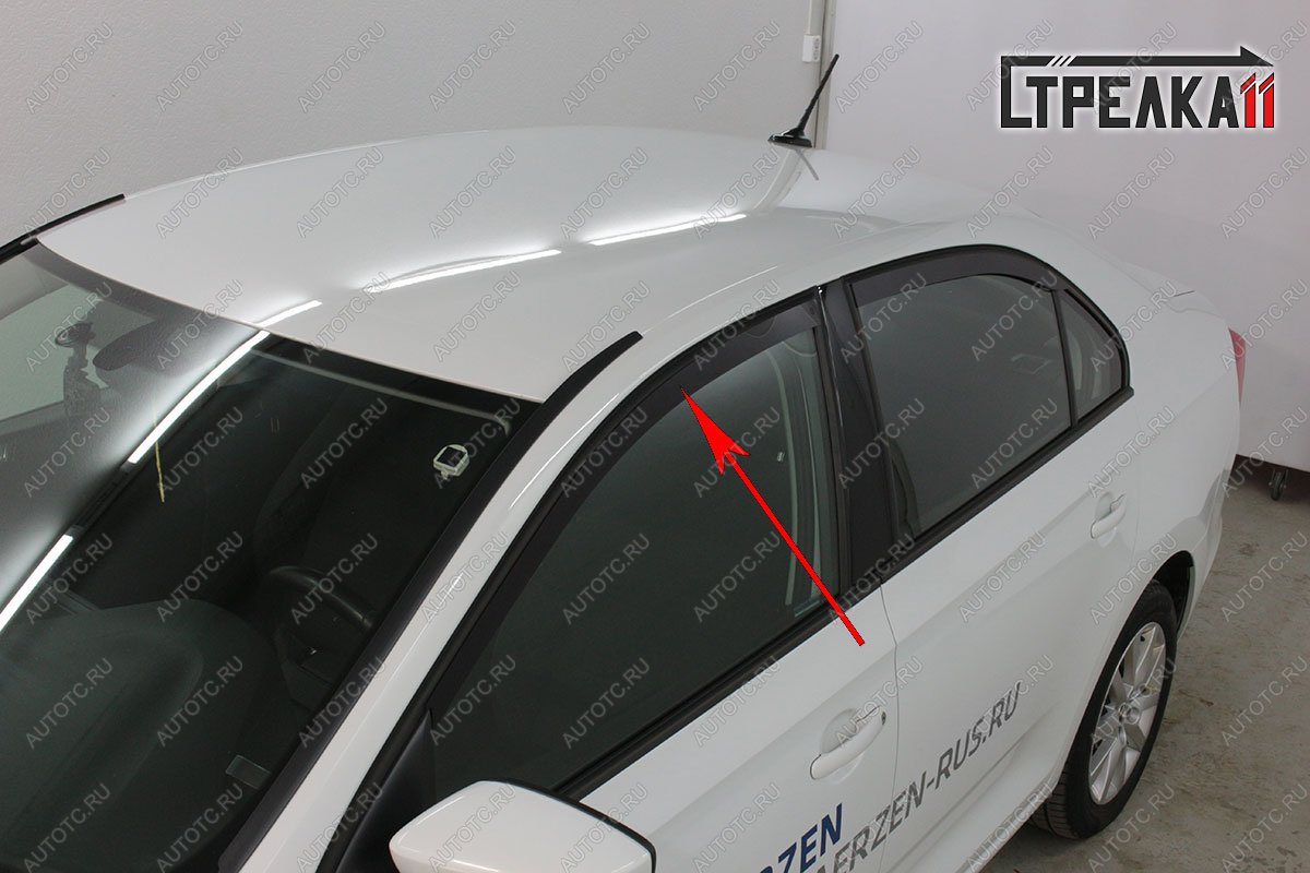 3 799 р. Дефлекторы окон 2D Стрелка11 Volkswagen Polo Mk6 лифтбек (2020-2022) (черные)  с доставкой в г. Пермь