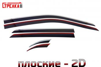 Дефлекторы окон 2D с хром накладками (ОАЭ) Стрелка11 Suzuki Baleno (2016-2025) (черные)