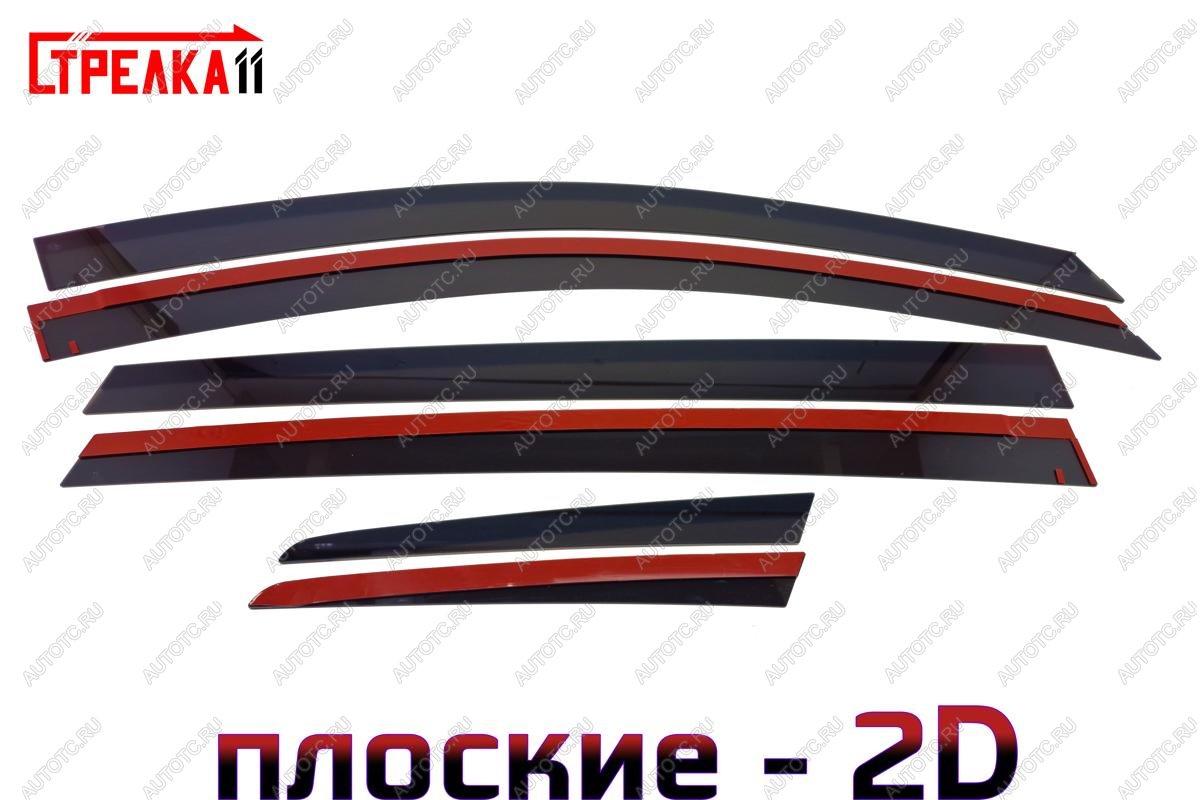 4 699 р. Дефлекторы окон 2D Стрелка11 Toyota RAV4 XA40 5 дв. дорестайлинг (2012-2015) (черные)  с доставкой в г. Пермь