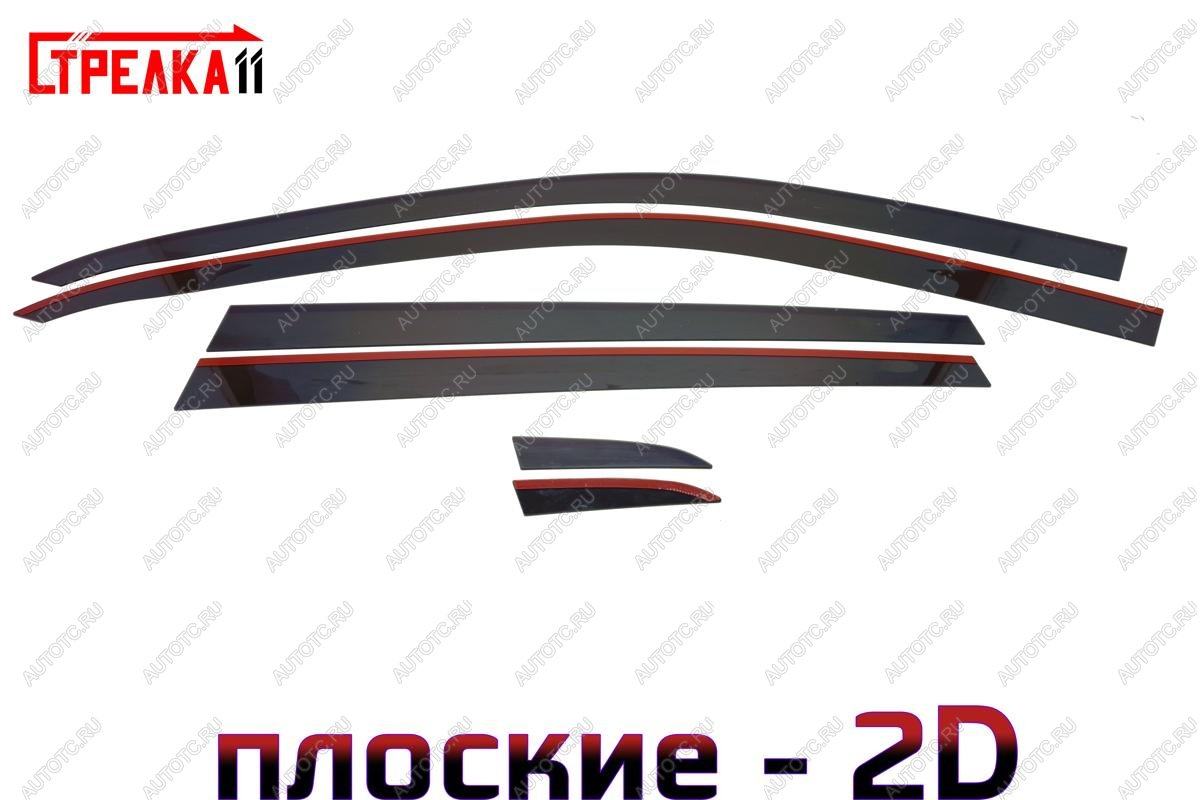 4 699 р. Дефлекторы окон 2D Стрелка11 Volkswagen Tiguan Mk2 дорестайлинг (2016-2020) (черные)  с доставкой в г. Пермь
