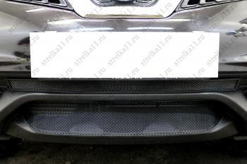 Защита радиатора (середина) Стрелка11 Стандарт Nissan Juke  1 YF15 (2014-2020) рестайлинг (черная)