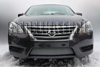 Защита радиатора Стрелка11 Стандарт Nissan Sentra  7 (2014-2017) B17 (хром)