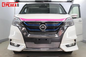 Защита радиатор (низ) Стрелка11 Стандарт Nissan Serena  C27 (2016-2019) минивэн дорестайлинг (хром)