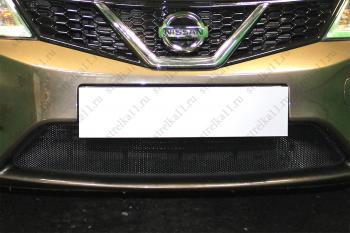 Защита радиатора Стрелка11 Стандарт Nissan Tiida  2 хэтчбек (2011-2019) C12 (черная)