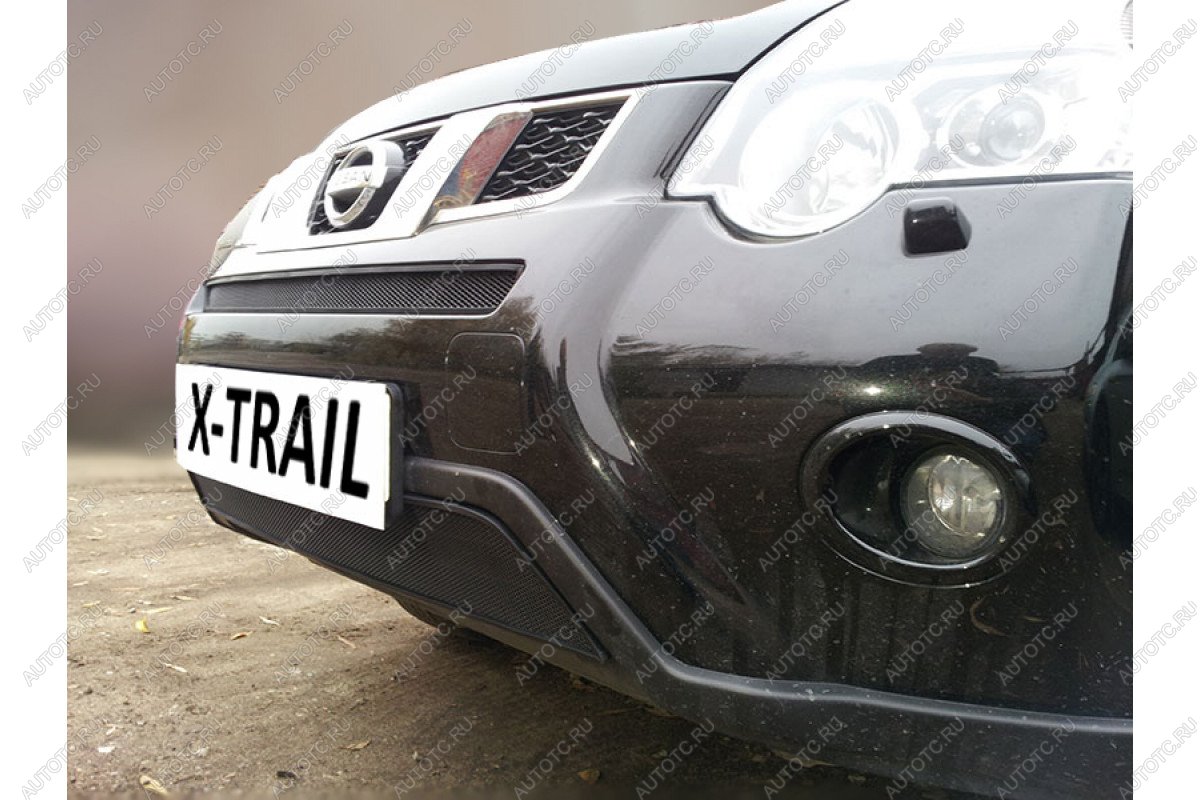3 089 р. Защита радиатора (низ) Стрелка11 Стандарт Nissan X-trail 2 T31 рестайлинг (2010-2015) (черная)  с доставкой в г. Пермь