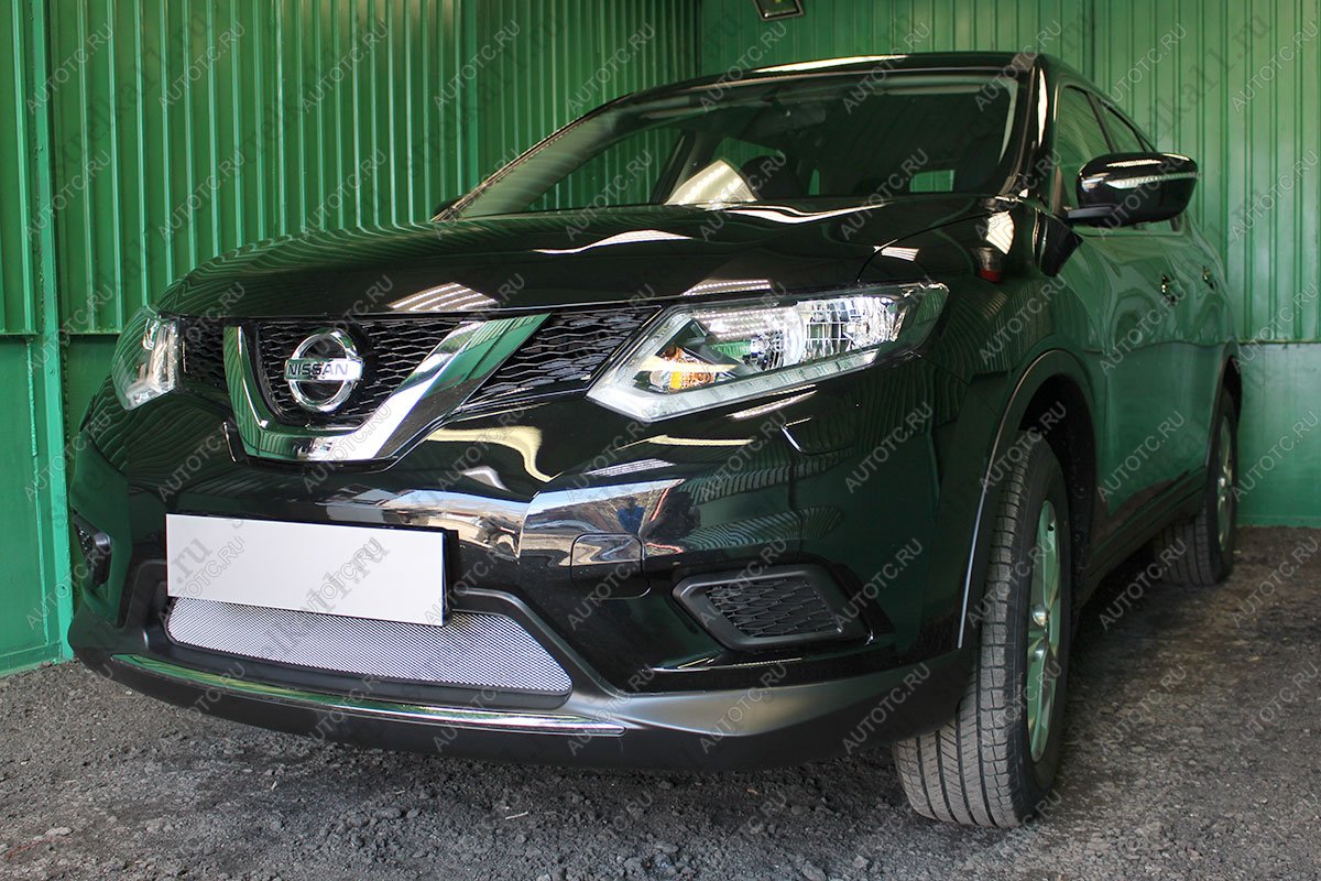 3 179 р. Защита радиатора (низ) Стандарт  Nissan X-trail  3 T32 (2013-2018) дорестайлинг (хром)  с доставкой в г. Пермь