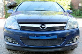 2 899 р. Защита радиатора (низ) Стрелка11 Стандарт Opel Astra H хэтчбек 5дв рестайлинг (2007-2015) (черная)  с доставкой в г. Пермь. Увеличить фотографию 2