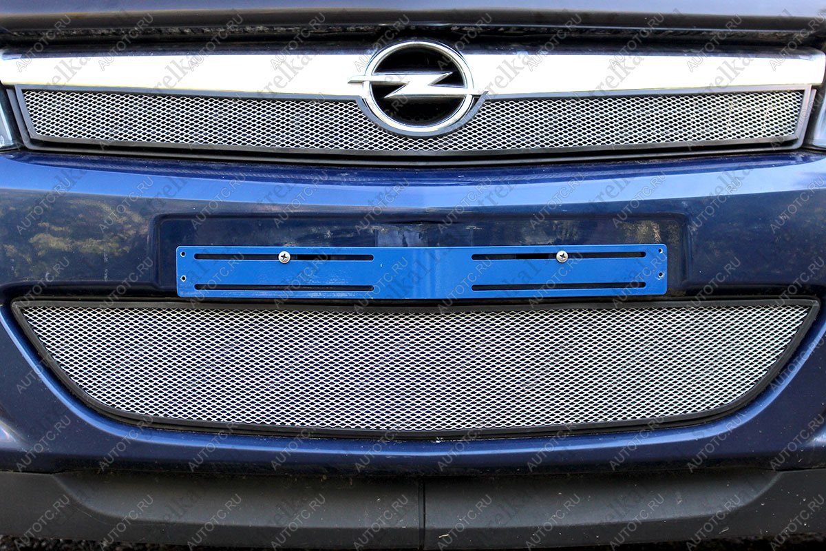 3 149 р. Защита радиатора Стандарт верх Стрелка11  Opel Astra  H (2007-2015) хэтчбек 5дв рестайлинг (хром)  с доставкой в г. Пермь