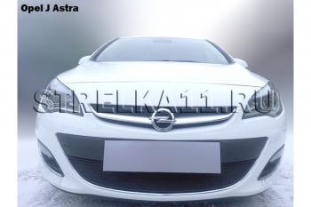 2 899 р. Защита радиатора Стрелка11 Стандарт Opel Astra J универсал рестайлинг (2012-2017) (черная)  с доставкой в г. Пермь. Увеличить фотографию 2