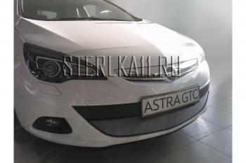 2 999 р. Защита радиатора Стрелка11 Стандарт Opel Astra J GTC (2011-2018) (черная)  с доставкой в г. Пермь. Увеличить фотографию 2