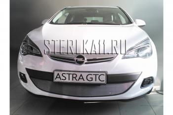 3 179 р. Защита радиатора Стрелка11 Стандарт  Opel Astra  J GTC (2011-2018) (хром)  с доставкой в г. Пермь. Увеличить фотографию 2
