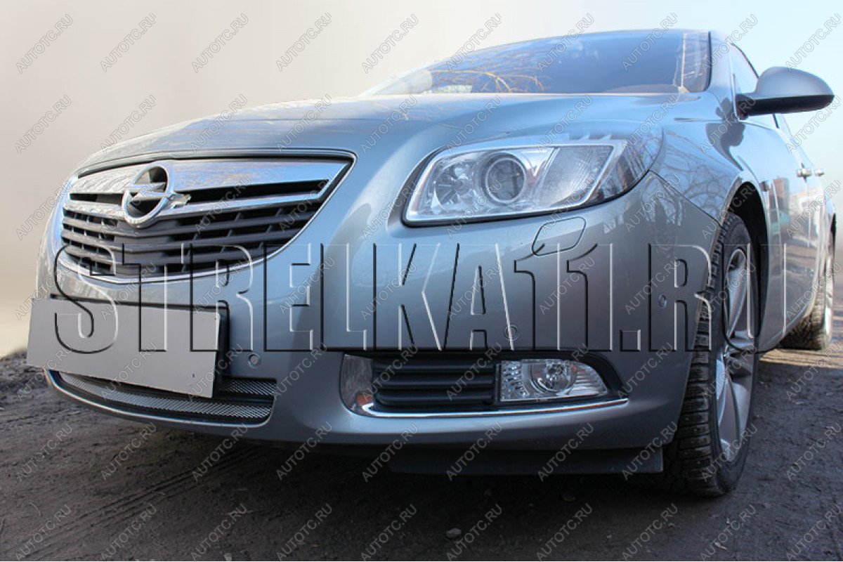 3 689 р. Защита радиатора Стрелка11 Стандарт Opel Insignia A дорестайлинг седан (2008-2013) (черная)  с доставкой в г. Пермь