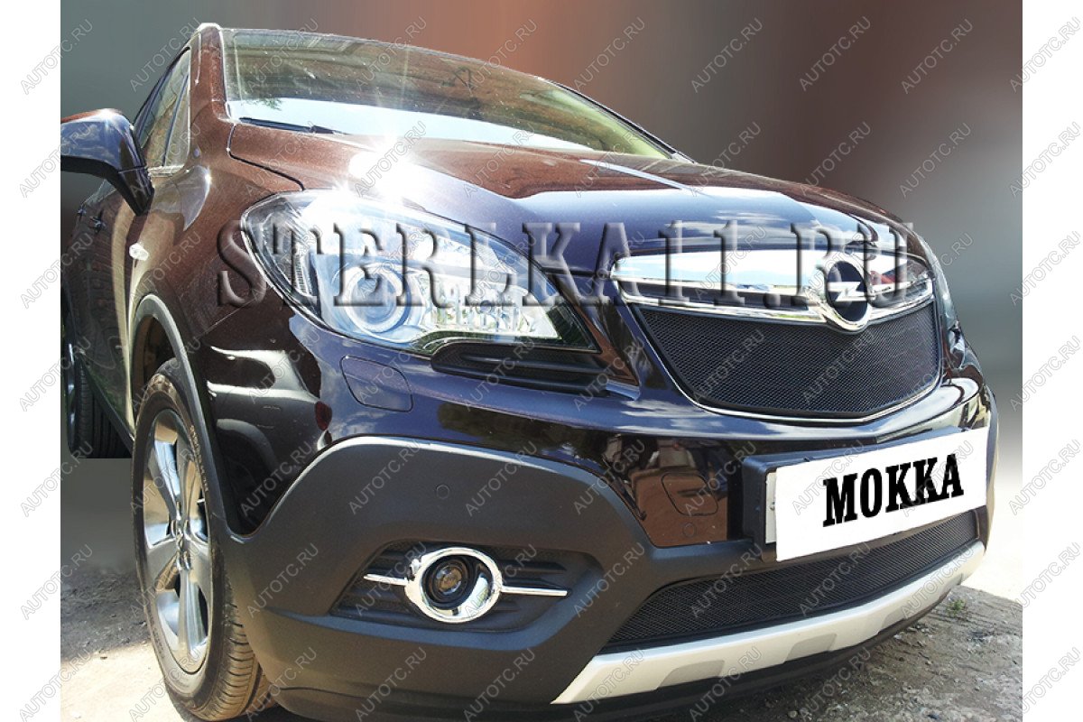 3 169 р. Защита радиатора (верх) Стрелка11 Стандарт Opel Mokka  дорестайлинг (2012-2016) (черная)  с доставкой в г. Пермь