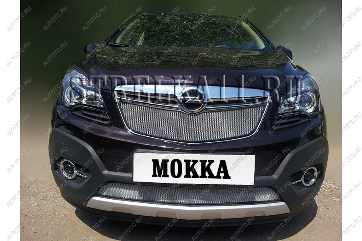 3 299 р. Защита радиатора (низ) Стрелка11 Стандарт  Opel Mokka (2012-2016)  дорестайлинг (хром)  с доставкой в г. Пермь