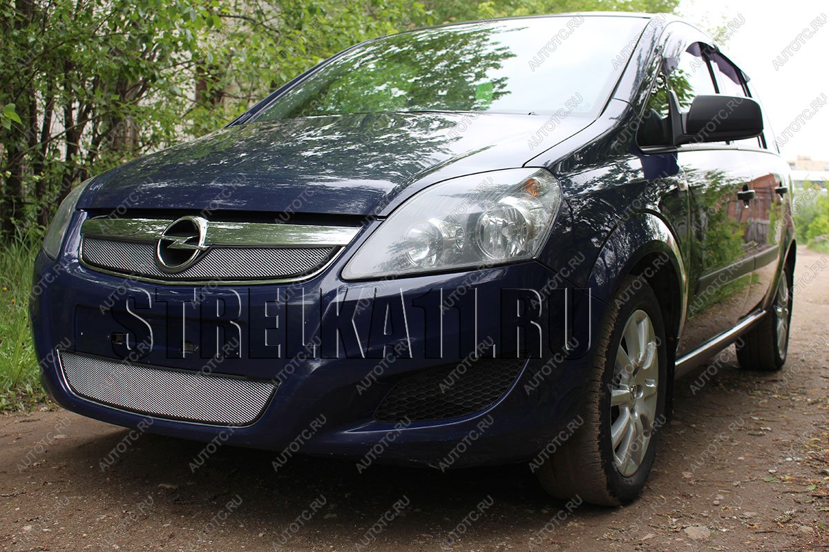 2 899 р. Защита радиатора (низ) Стрелка11 Стандарт Opel Zafira В рестайлинг (2007-2015) (черная)  с доставкой в г. Пермь