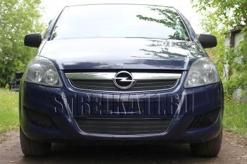 2 899 р. Защита радиатора (низ) Стрелка11 Стандарт Opel Zafira В рестайлинг (2007-2015) (черная)  с доставкой в г. Пермь. Увеличить фотографию 2