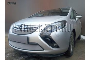 3 299 р. Защита радиатора (низ) Стрелка11 Стандарт Opel Zafira С дорестайлинг (2011-2016) (хром)  с доставкой в г. Пермь. Увеличить фотографию 2